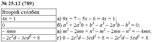 Ответ к задаче № 25.12 (789) - А.Г. Мордкович, гдз по алгебре 7 класс